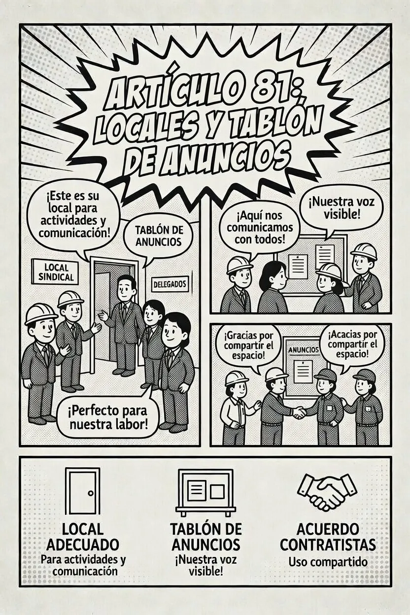 Artículo 81. Locales y tablón de anuncios